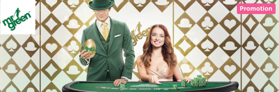 Play at Mr Green Casinos exclusive Blackjack table for a 3500 Golden Egg Surprise